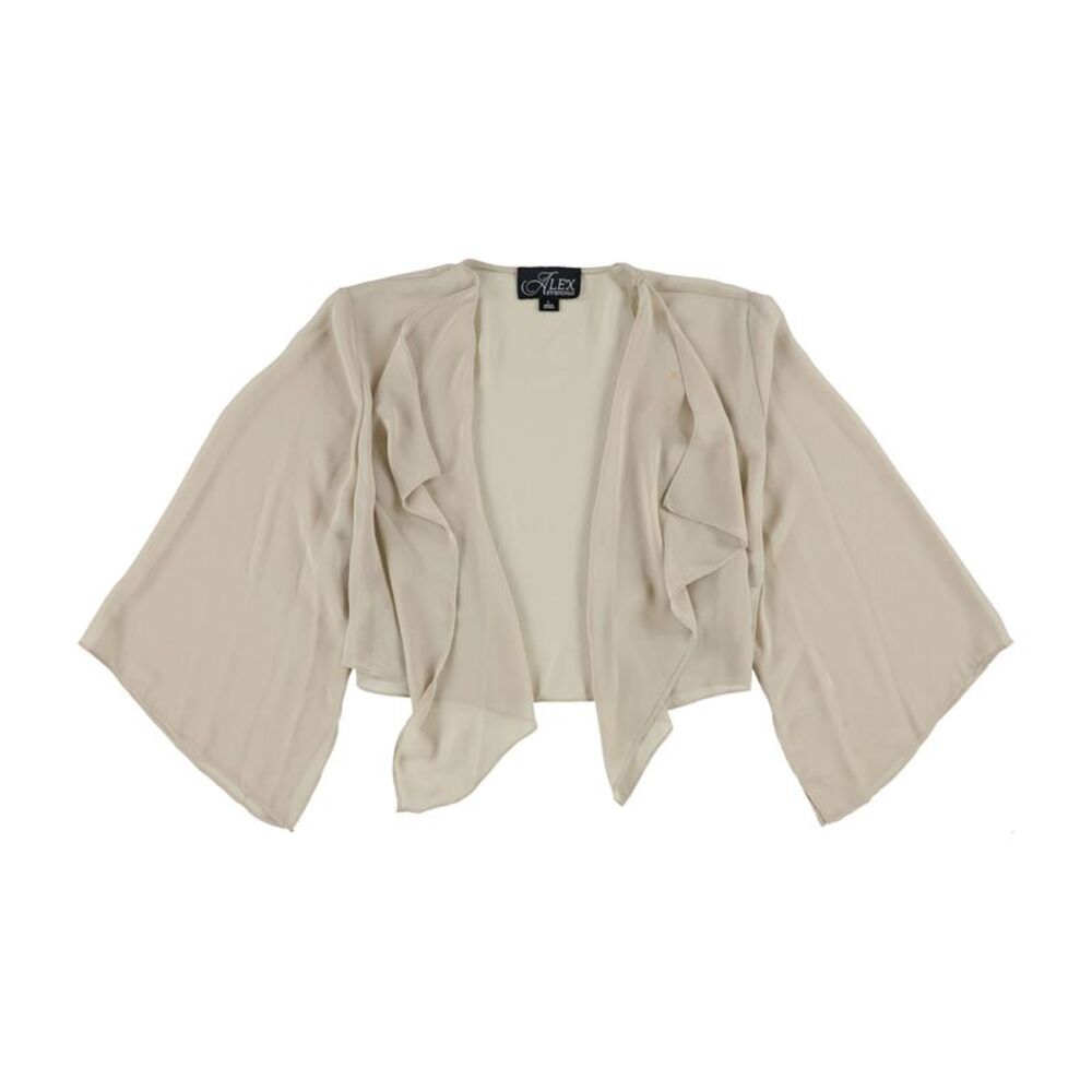 Alex Evenings Womens Chiffon Shrug Jacket, Brown, M, DM